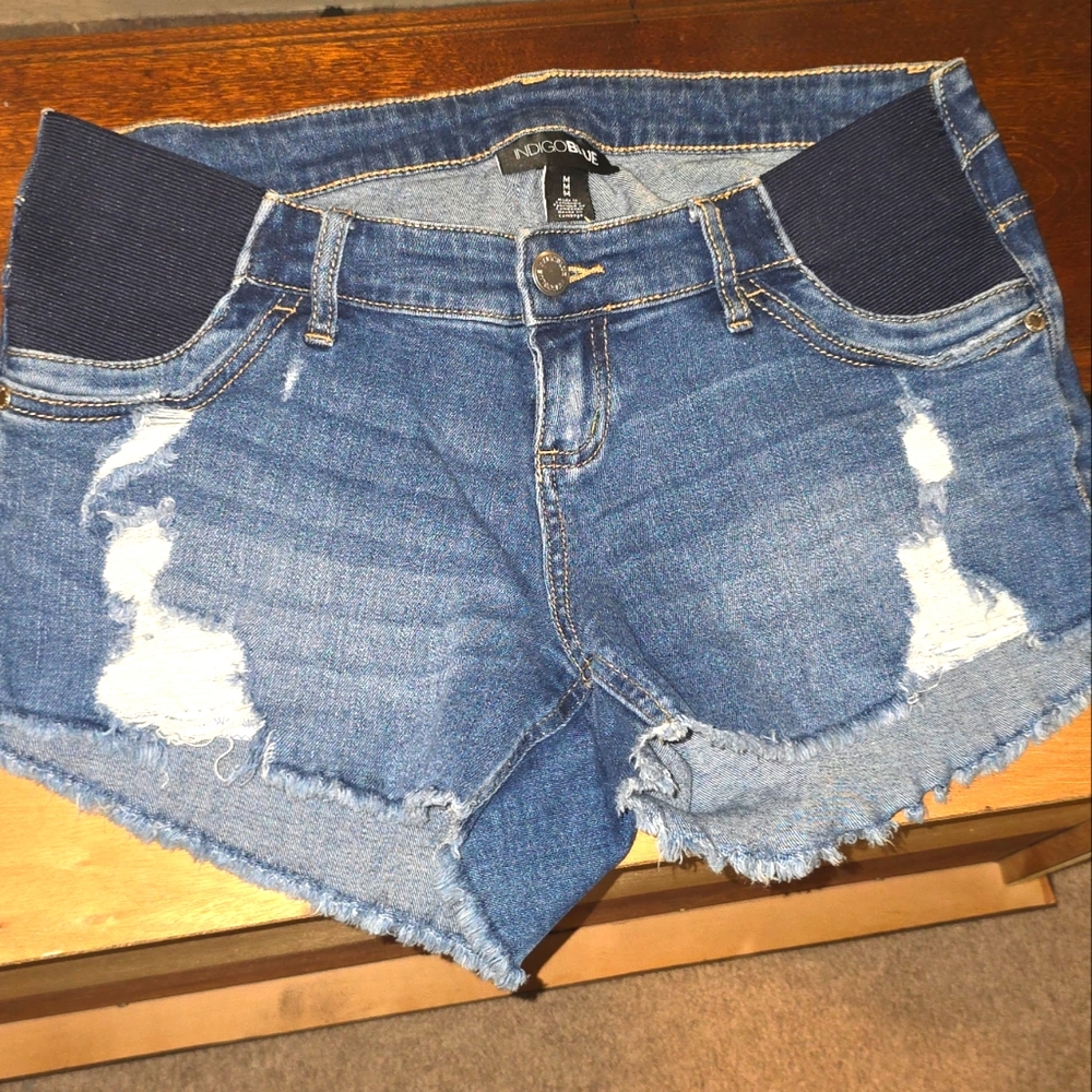 Maternity Indigo Blue Shorts Size Med
